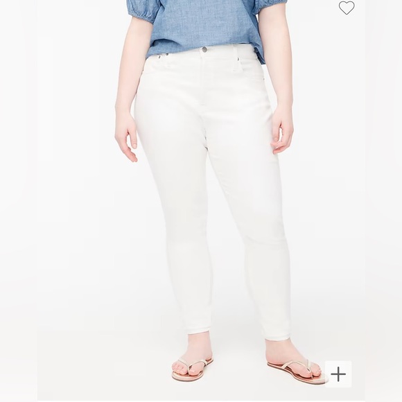 J. Crew Factory Curvy 10" high-rise white skinny jean in signature stretch - Picture 3 of 10